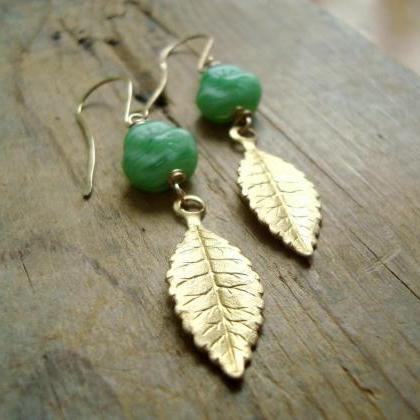 Maple Leaf Earrings Brass Fall Fashion Holiday..