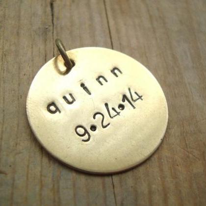 Large Add On Personalized Monogram Gold Disc Charm..