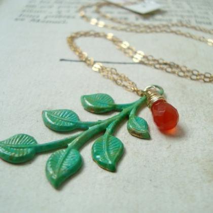 Silver Leaf Necklace - Vintage Style Nature..