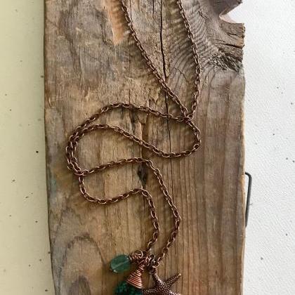 Copper Necklace Turquoise With Starfish And..