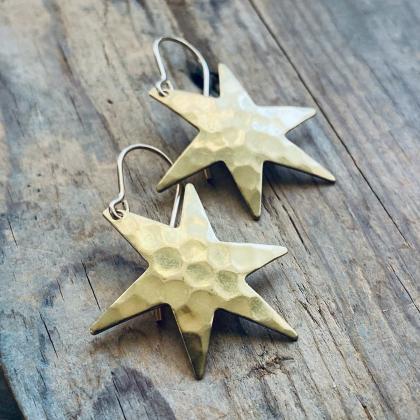 Brass Star Earrings Celestial Charms Charm Jewelry..