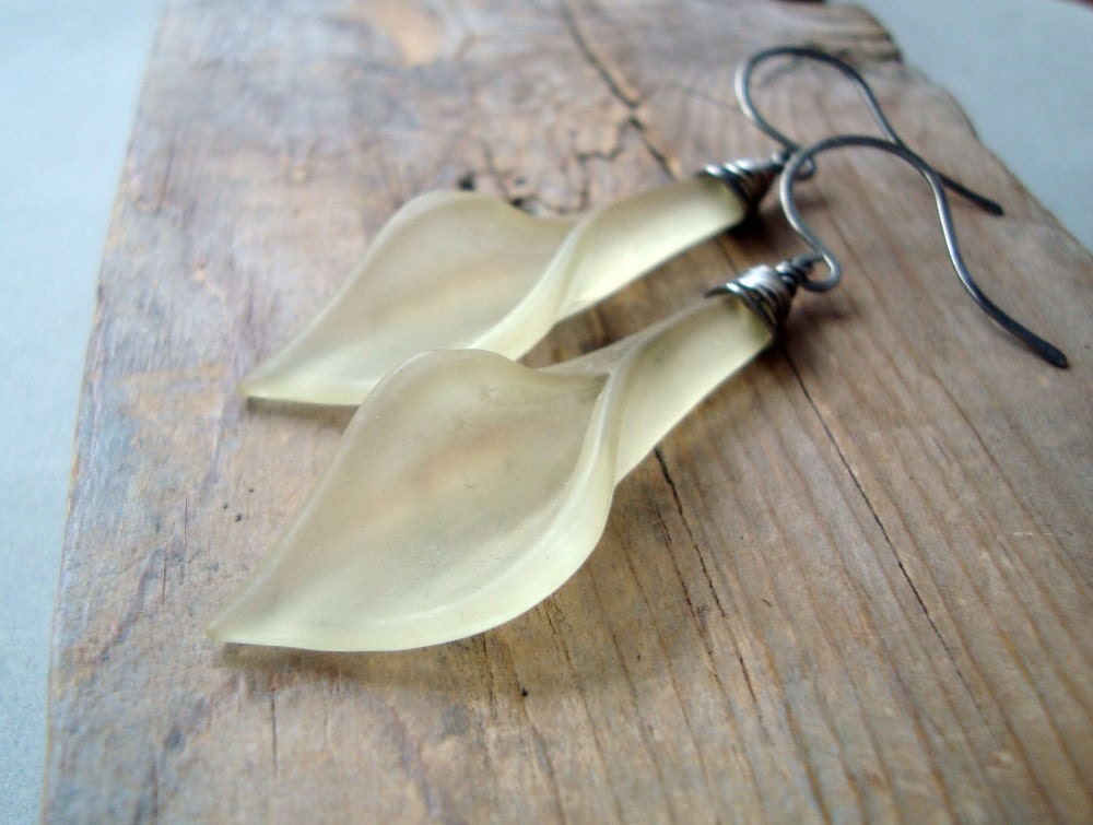 Yellow Calla Lily Earrings Oxidized- Sterling Silver Spring Fashion Flower Jewelry Modern Floral, Lemon Easter Jewelry.